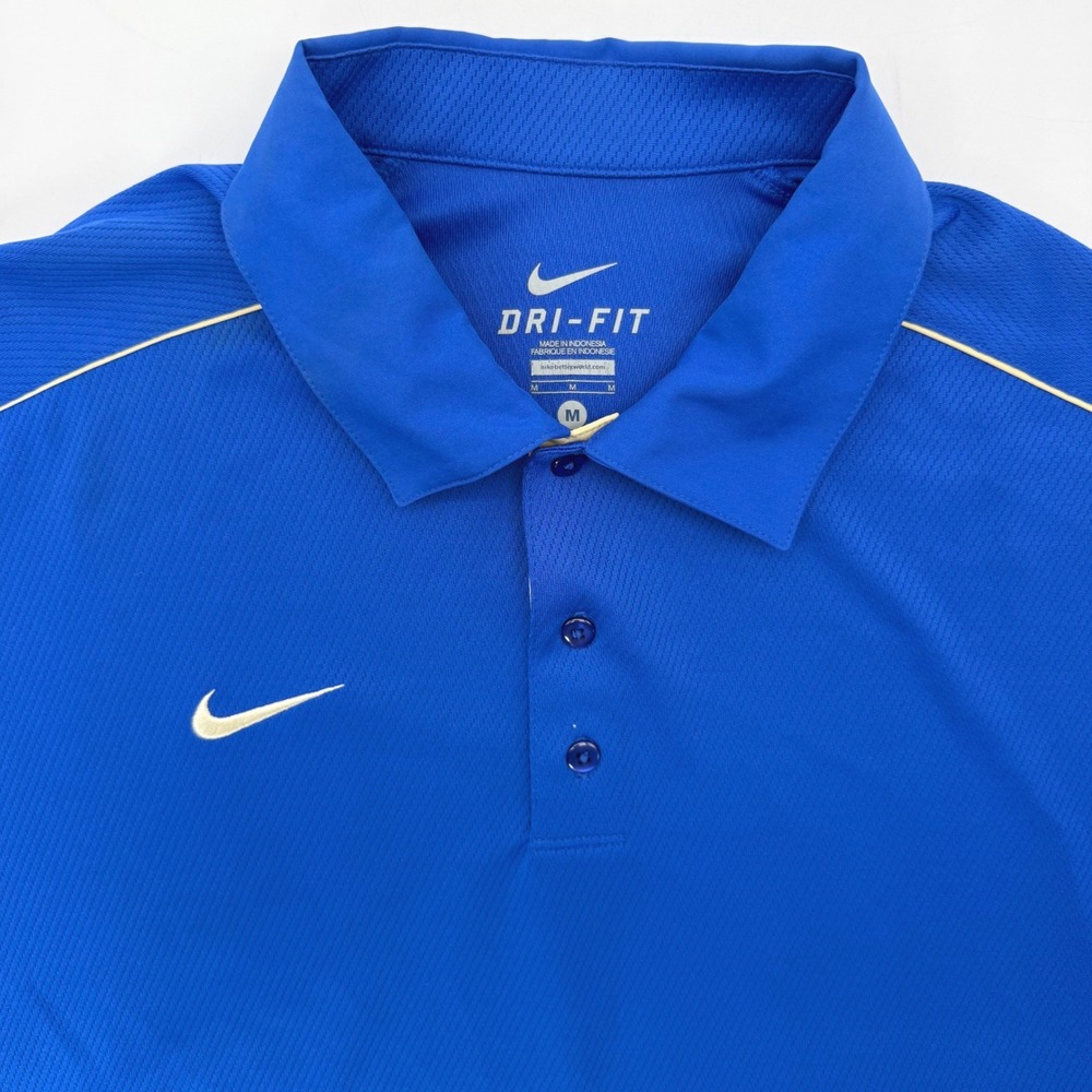 Nike Polo Shirt Men Medium Blue Dri-FIT 473546-497 Short Sleeve Golf Athletic